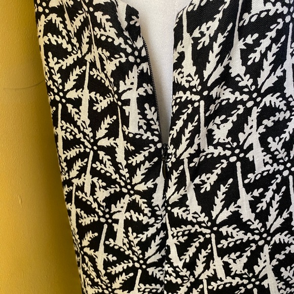 Vineyard Vines Linen Shift Dress Palm Print Black White Size 8 Lined Resort Prep - Picture 12 of 13